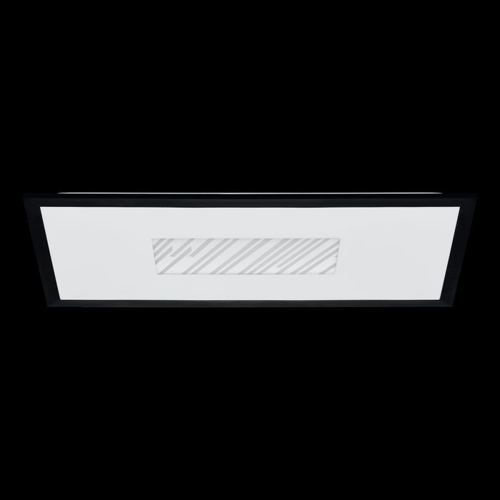 eglo bordonara black led rectangular ceiling flush light living room close up