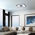 eglo bordonara black led square ceiling flush 45cm
