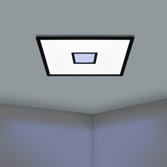 eglo bordonara black led square ceiling flush 59 5cm