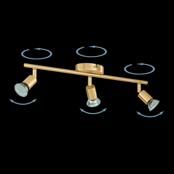 eglo buzz led brass 3 light bar spotlight kitchen lighting