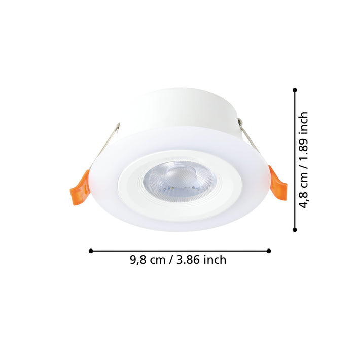 eglo calonge round white led recessed ceiling spot light kitchen lighting