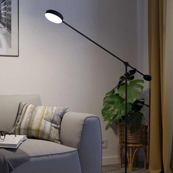 eglo clavellina black led boom touch floor lamp