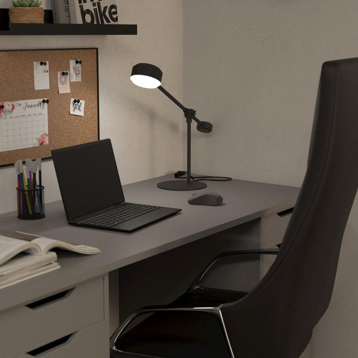 eglo clavellina led black metal hinged table lamp