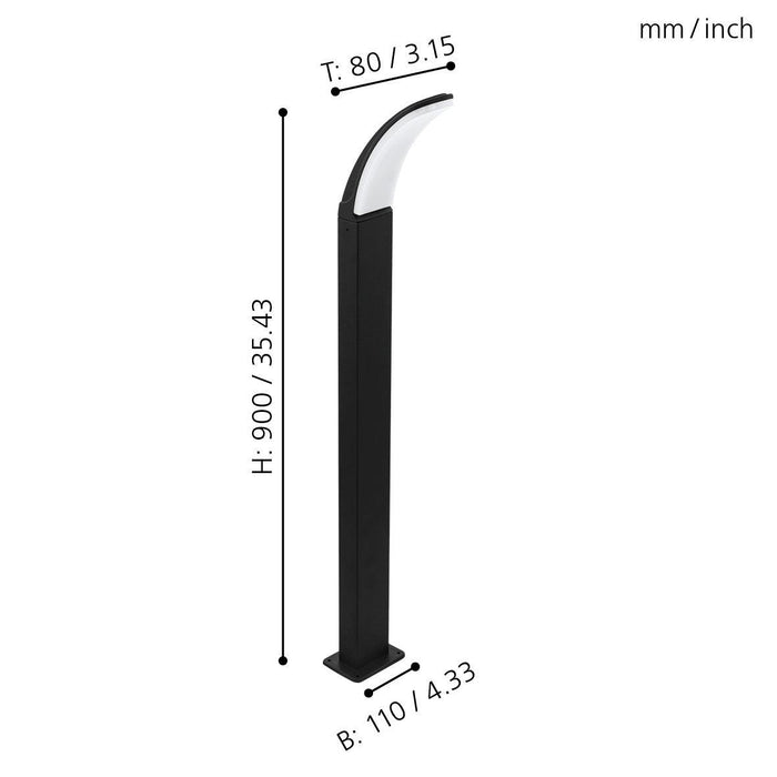 eglo fiumicino ip44 black bollard pathway led outdoor light Kitchen Lighting Close Up