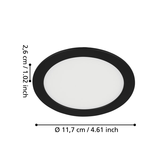 Eglo Fueva 5 Black Cool White LED Recessed Light - 11.7cm — close-up detail