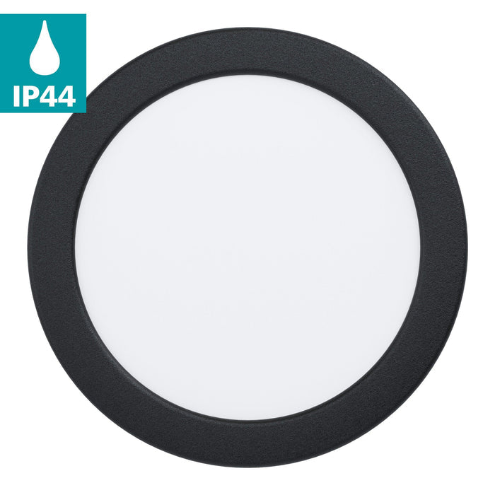 eglo fueva 5 black led recessed cool white light 16 6cm living room close up