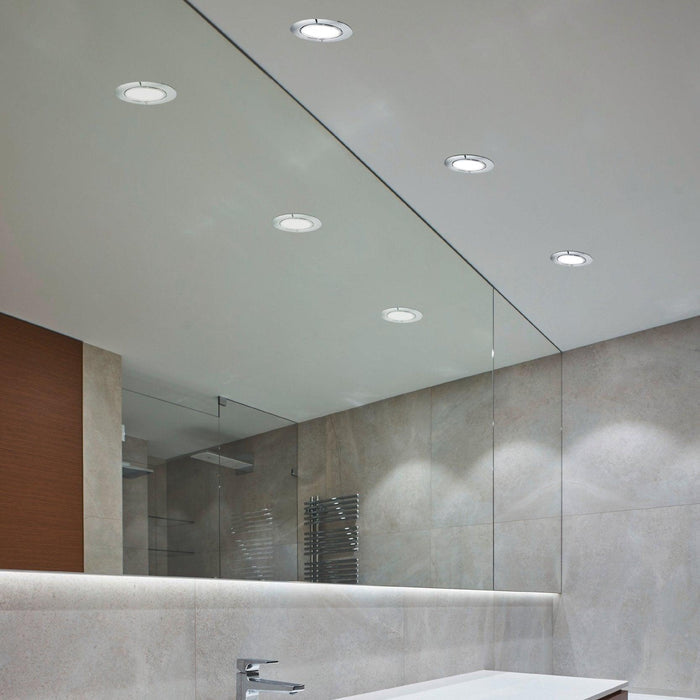 eglo fueva 5 chrome led recessed ceiling light 8 6cm