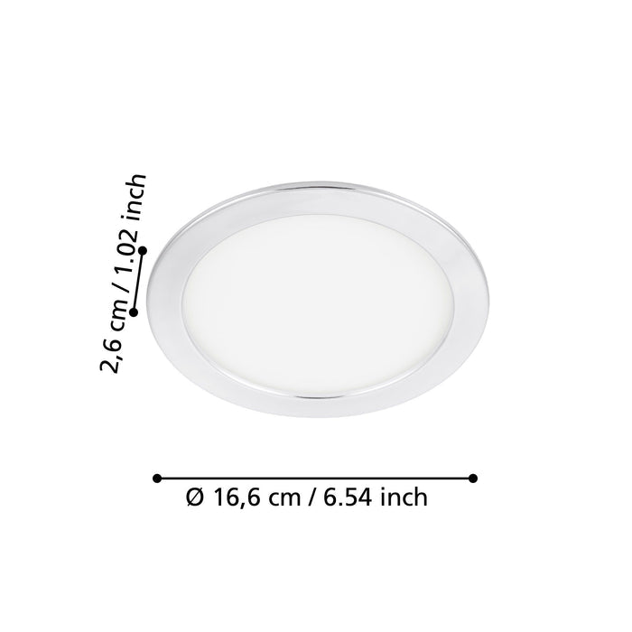 Eglo Fueva 5 Chrome LED Recessed Cool White Light - 16.6cm — additional angle
