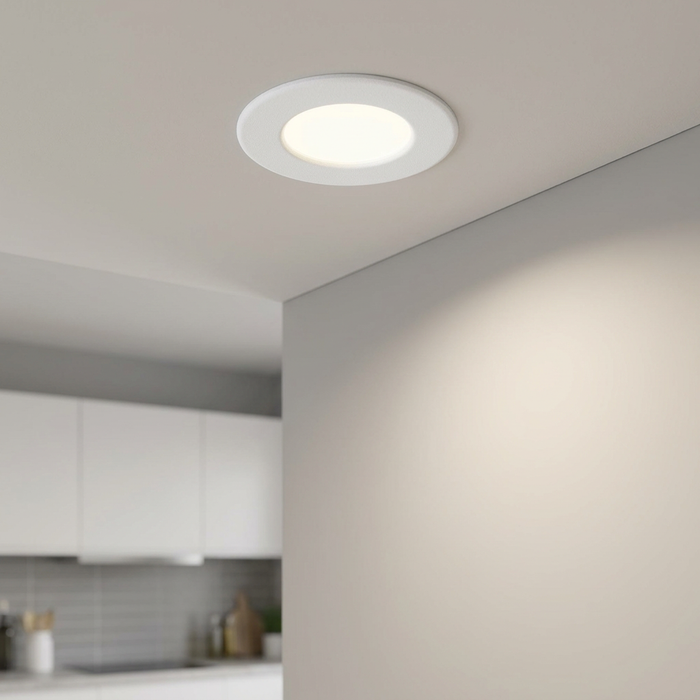Eglo Fueva 5 LED White Metal Recessed Ceiling Light - 8.6cm by Eglo Lighting — suits kitchens, living rooms & bedrooms