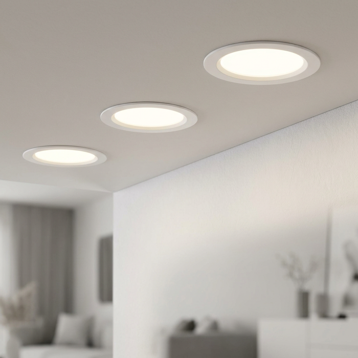 Eglo Fueva 5 LED White Recessed Ceiling Light - 16.6cm by Eglo Lighting — suits kitchens, living rooms & bedrooms