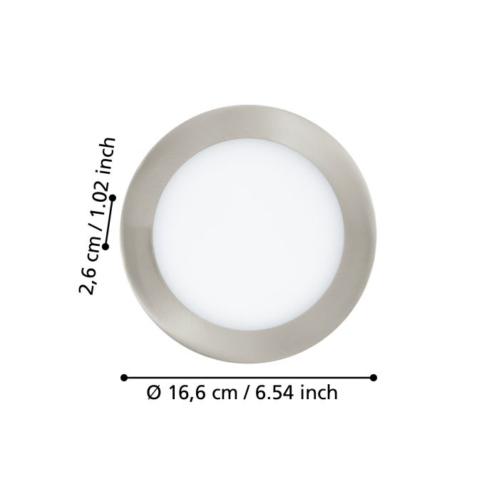 Eglo Fueva 5 Nickel Cool White LED Recessed Light - 16.6cm — rear view