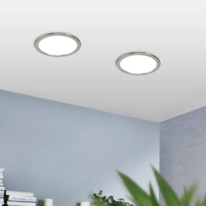 eglo fueva 5 nickel cool white led recessed light 21 6cm living room image