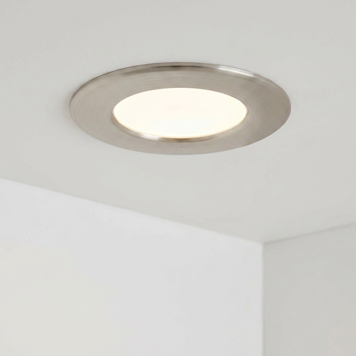 Eglo Fueva 5 Nickel LED Recessed Ceiling Light - 8.6cm by Eglo Lighting — suits kitchens, living rooms & bedrooms
