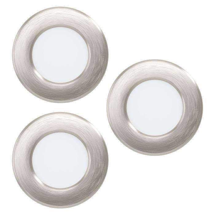 eglo fueva 5 set of 3 led nickel recessed ceiling lights living room image