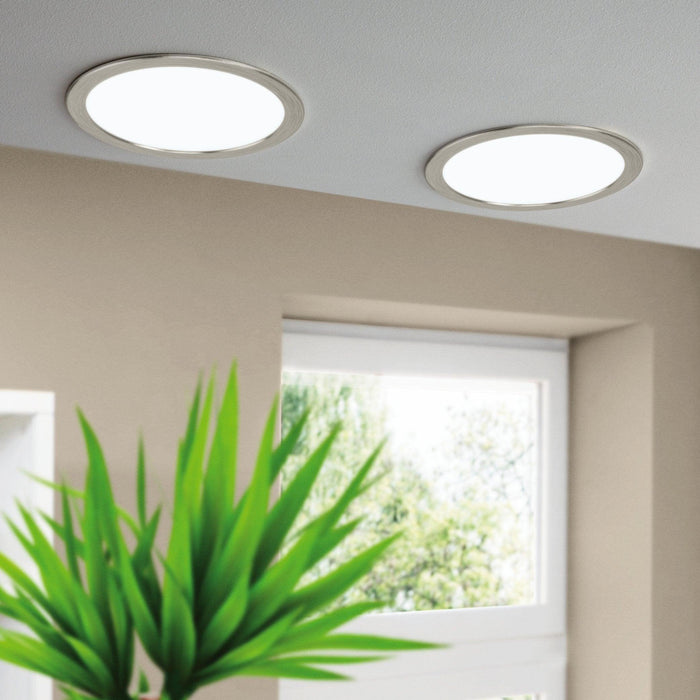 eglo fueva z smart led nickel recessed ceiling light living room image