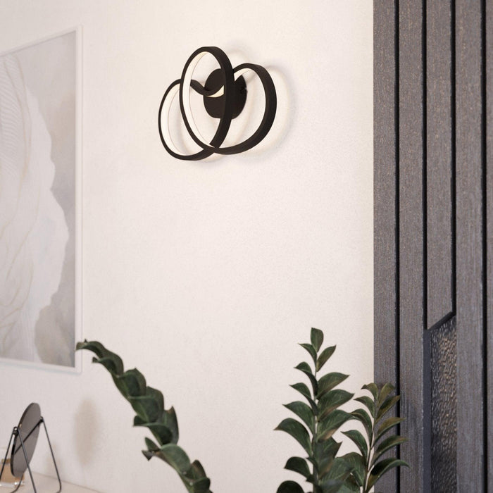 eglo gianella modern black led wall light