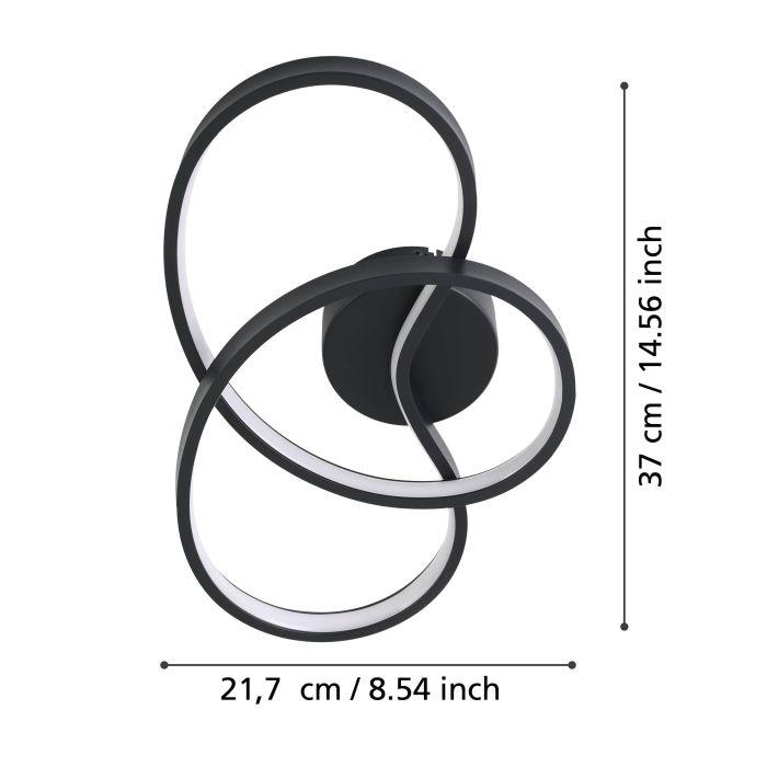 eglo gianella modern black led wall light kitchen lighting