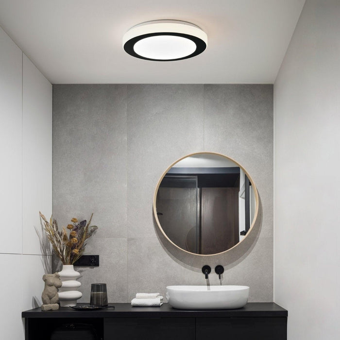 eglo led carpi ip44 black white bathroom flush