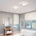 eglo led carpi round chrome ip44 flush light 38 5cm