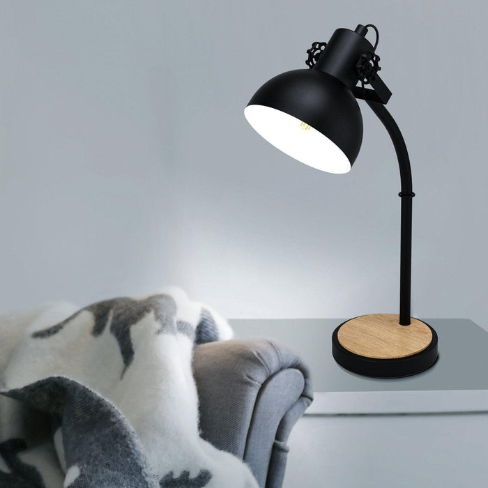 eglo lubenham black metal table lamp