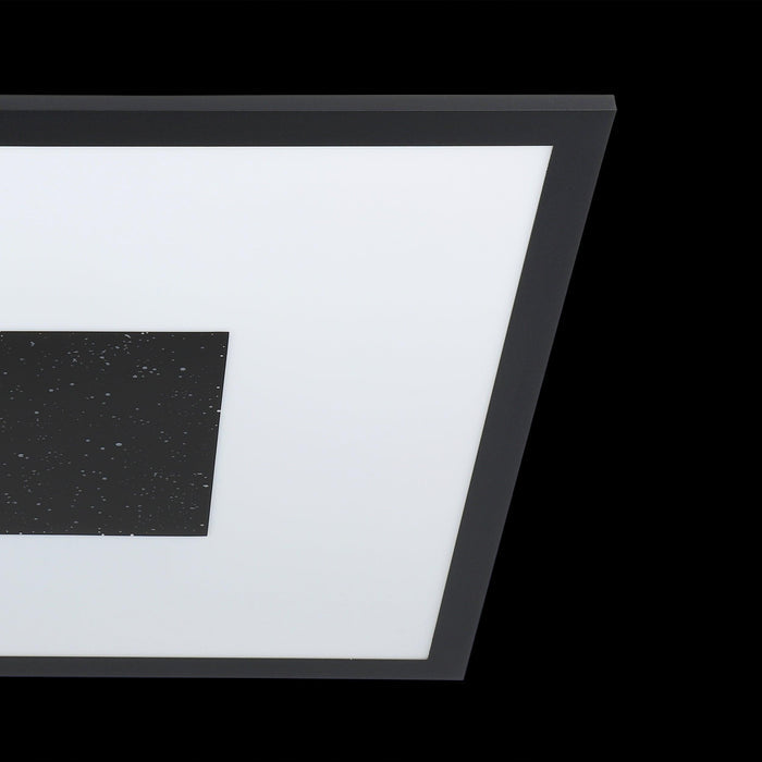 eglo marmorata led square black white ceiling flush living room close up