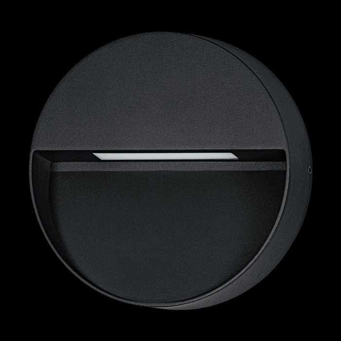 eglo maruggio grey led circular outdoor wall light ip65 living room close up