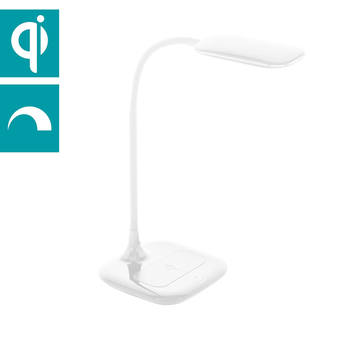 eglo masserie white led touch desk lamp qi charger kitchen lighting