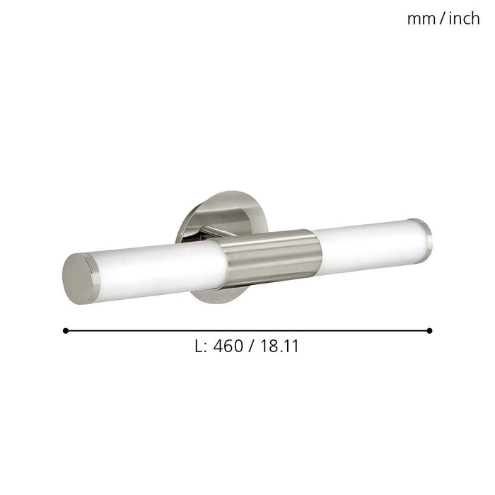 eglo palmera ip44 nickel white glass bathroom wall light living room image