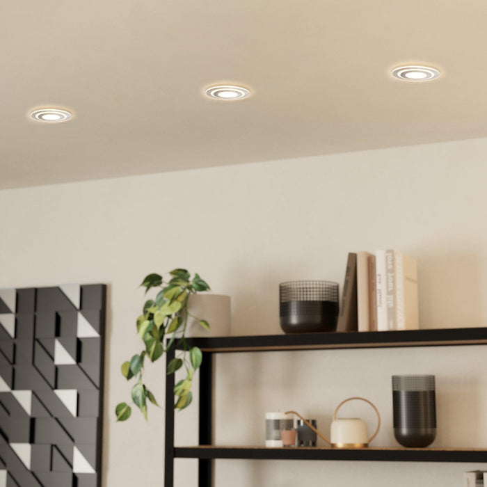 eglo pineda 1 led nickel glass recessed downlight