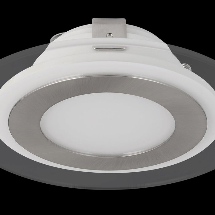 eglo pineda 1 led nickel glass recessed downlight hallway lighting