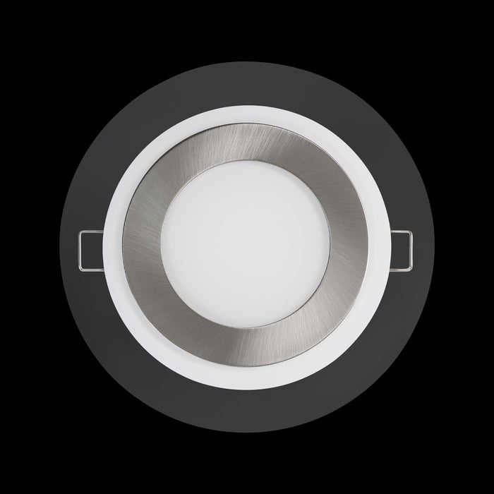eglo pineda 1 led nickel glass recessed downlight Hallway Lighting Close up