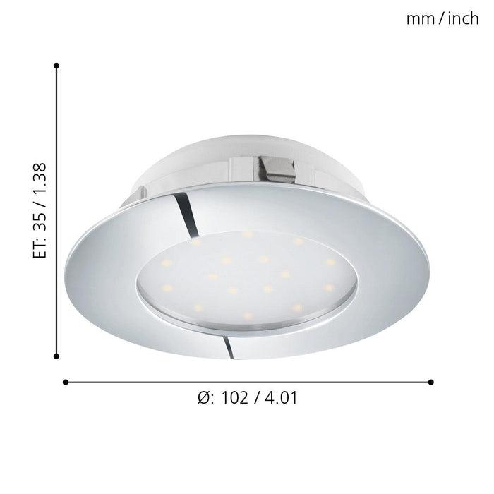 eglo pineda led chrome recessed downlight 10 2cm living room image