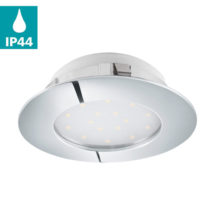 eglo pineda led chrome recessed downlight 10 2cm living room close up