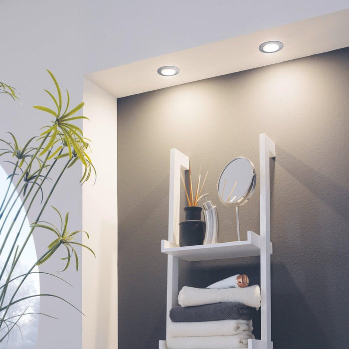 eglo pineda led chrome recessed downlight 8 4cm