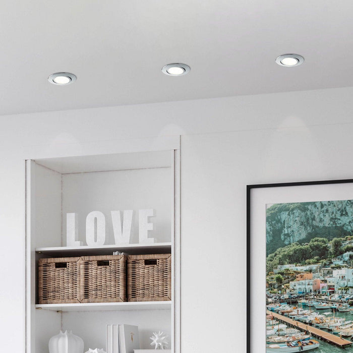 eglo pineda led chrome recessed downlight 8 4cm living room image