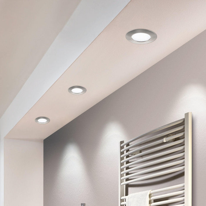 eglo pineda led nickel recessed downlight 10 2cm living room image