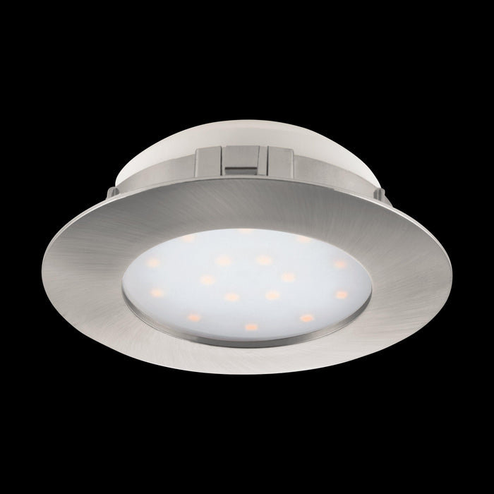 eglo pineda led nickel recessed downlight 10 2cm living room close up