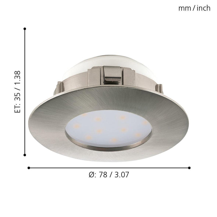 eglo pineda led nickel recessed downlight 7 8cm Kitchen Lighting Close Up