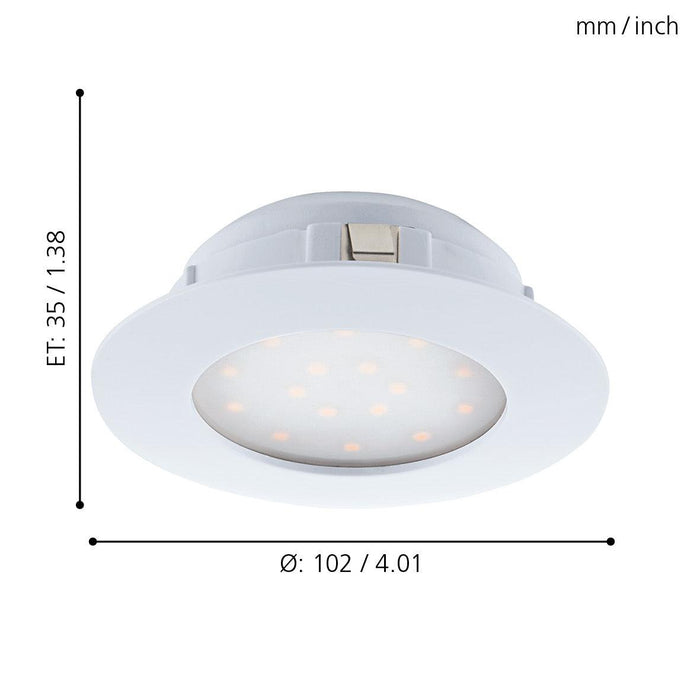 eglo pineda led white recessed downlight living room image