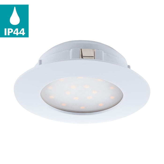 eglo pineda led white recessed downlight living room close up