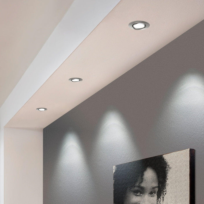 eglo pineda set of 3 led chrome recessed downlights