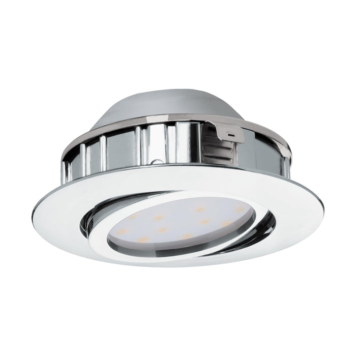 eglo pineda set of 3 led chrome recessed downlights living room image