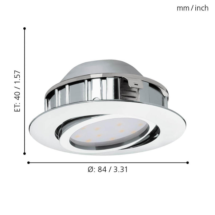 eglo pineda set of 3 led chrome recessed downlights kitchen lighting