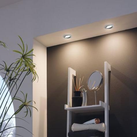 eglo pineda set of 3 led nickel recessed downlights 8 4cm