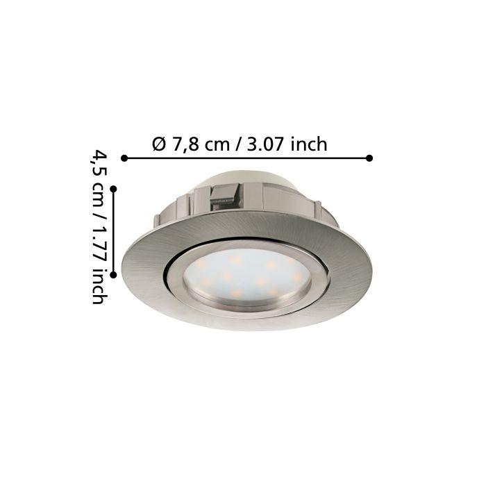 eglo pineda set of 3 led nickel recessed downlights 8 4cm kitchen lighting