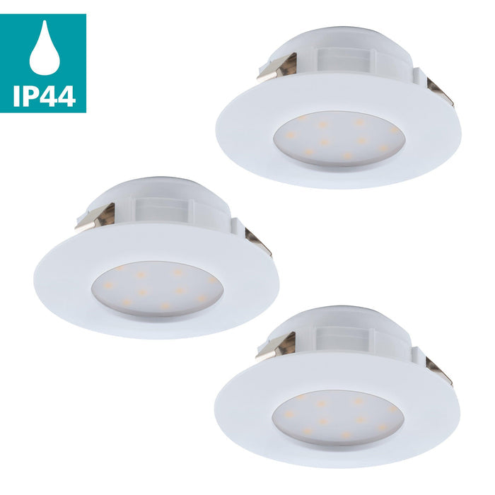 eglo pineda set of 3 white led recessed downlights kitchen lighting