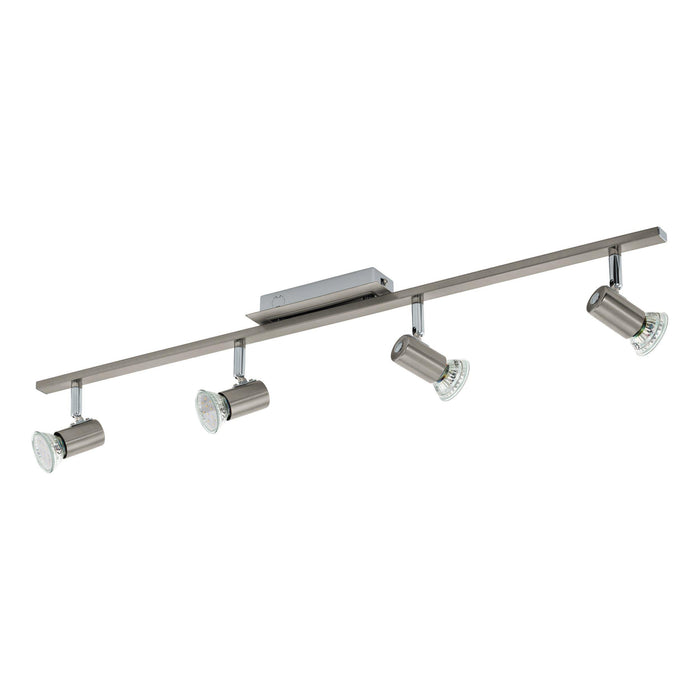 eglo rottelo nickel chrome 4 light bar spotlight living room image
