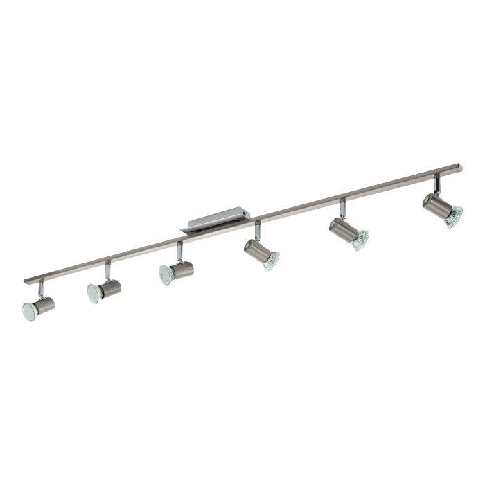 eglo rottelo nickel chrome 6 light bar spotlight