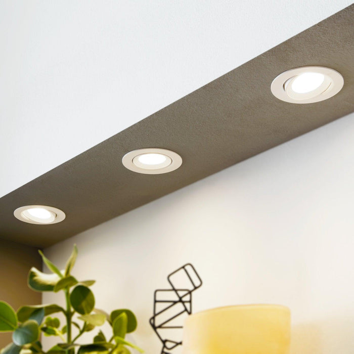 eglo sartiano set of 3 white plastic recessed downlights