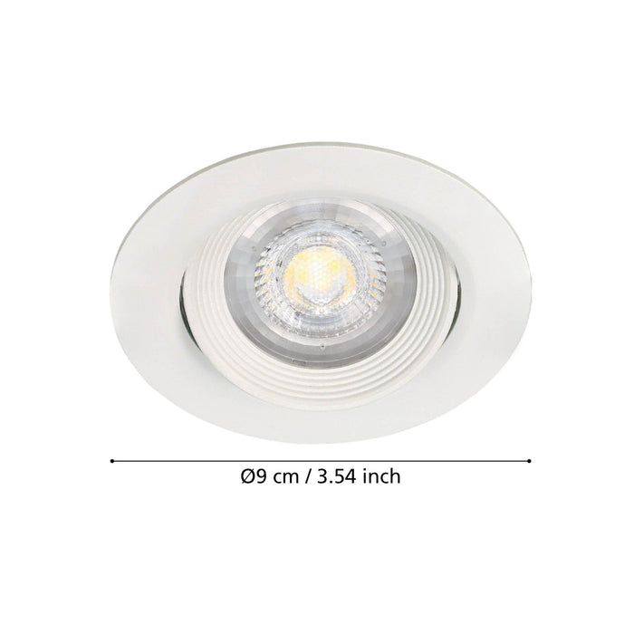 eglo sartiano set of 3 white plastic recessed downlights kitchen lighting